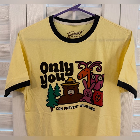 NWOT Retro Style Only You Can Prevent Wildfires Ringer Tee, Adult Unisex Small - Picture 2 of 9